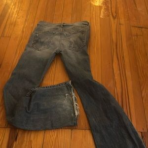 MOTHER The Cruiser in Clean Sweep Flare Jeans.